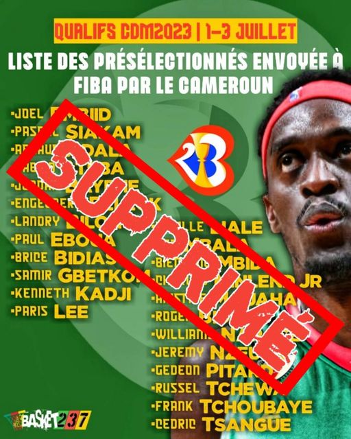BASKET- QUALIFICATION COUPE DU MONDE 2023 : FIBA supprime la liste des joueurs convoqués par le Cameroun