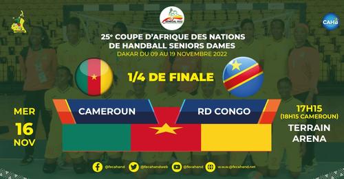 25e CAN handball séniors dames : Cameroun affronte la RDC en Quart de finale ce mercredi